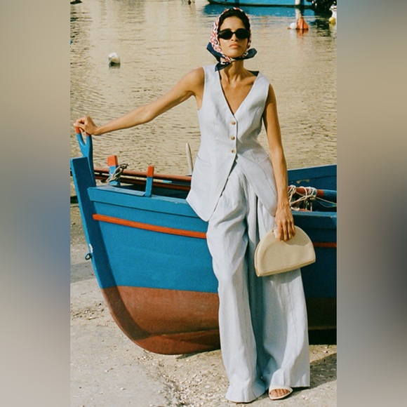 Posse Lorenzo Vest and Parker Trousers Set, M, Silver Blue - Picture 2 of 11